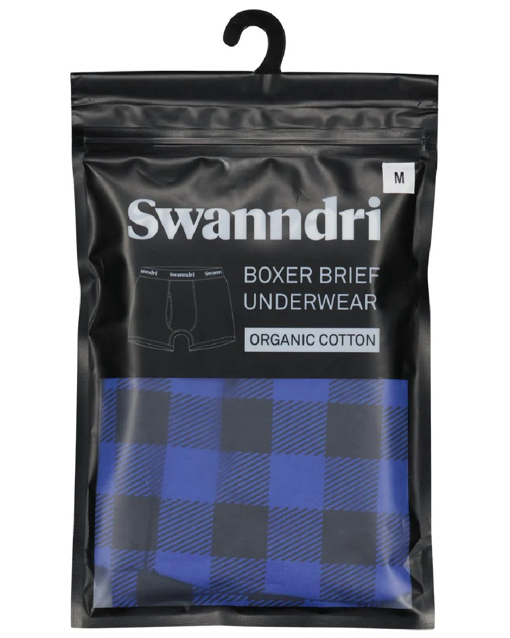 Blue Black Check Coloured Swanndri Mens Underwear on white background
