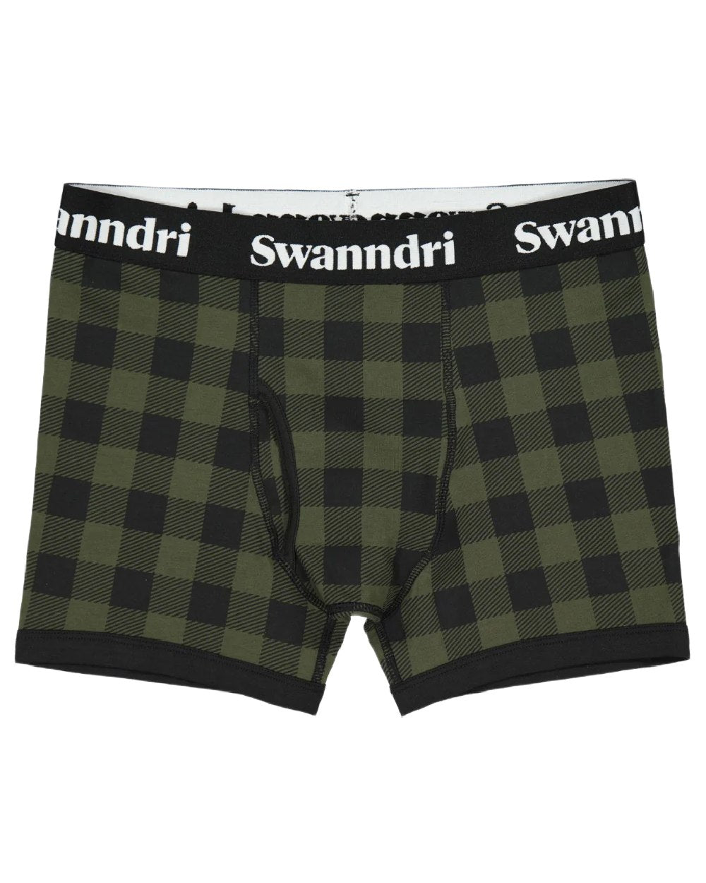 Olive Black Check Coloured Swanndri Mens Underwear on white background