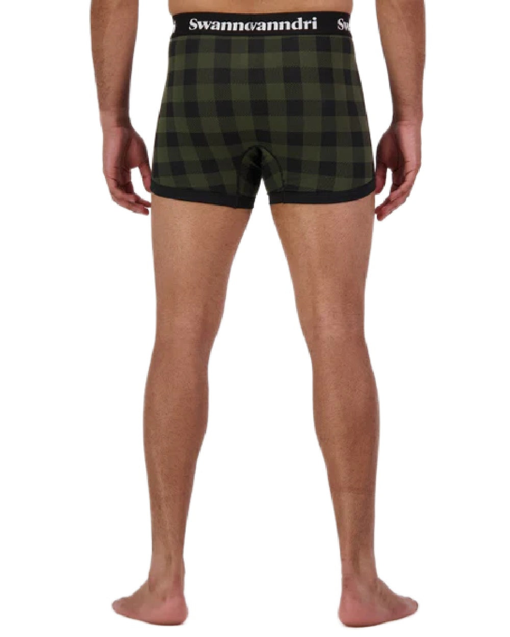 Olive Black Check Coloured Swanndri Mens Underwear on white background