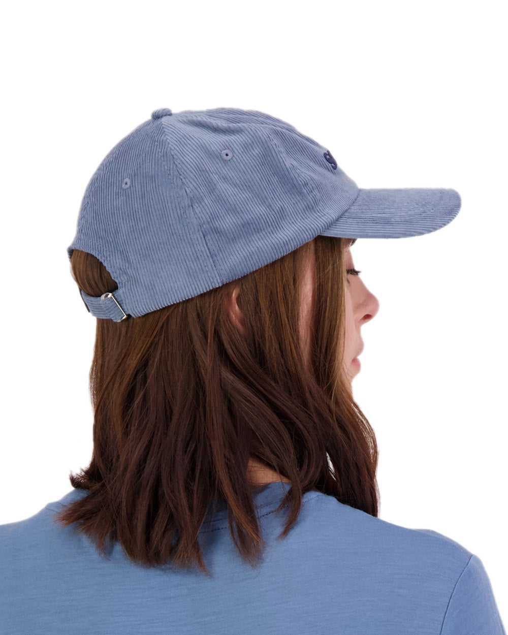 Smoke Blue Navy Coloured Swanndri Swanni Corduroy Cap on white background
