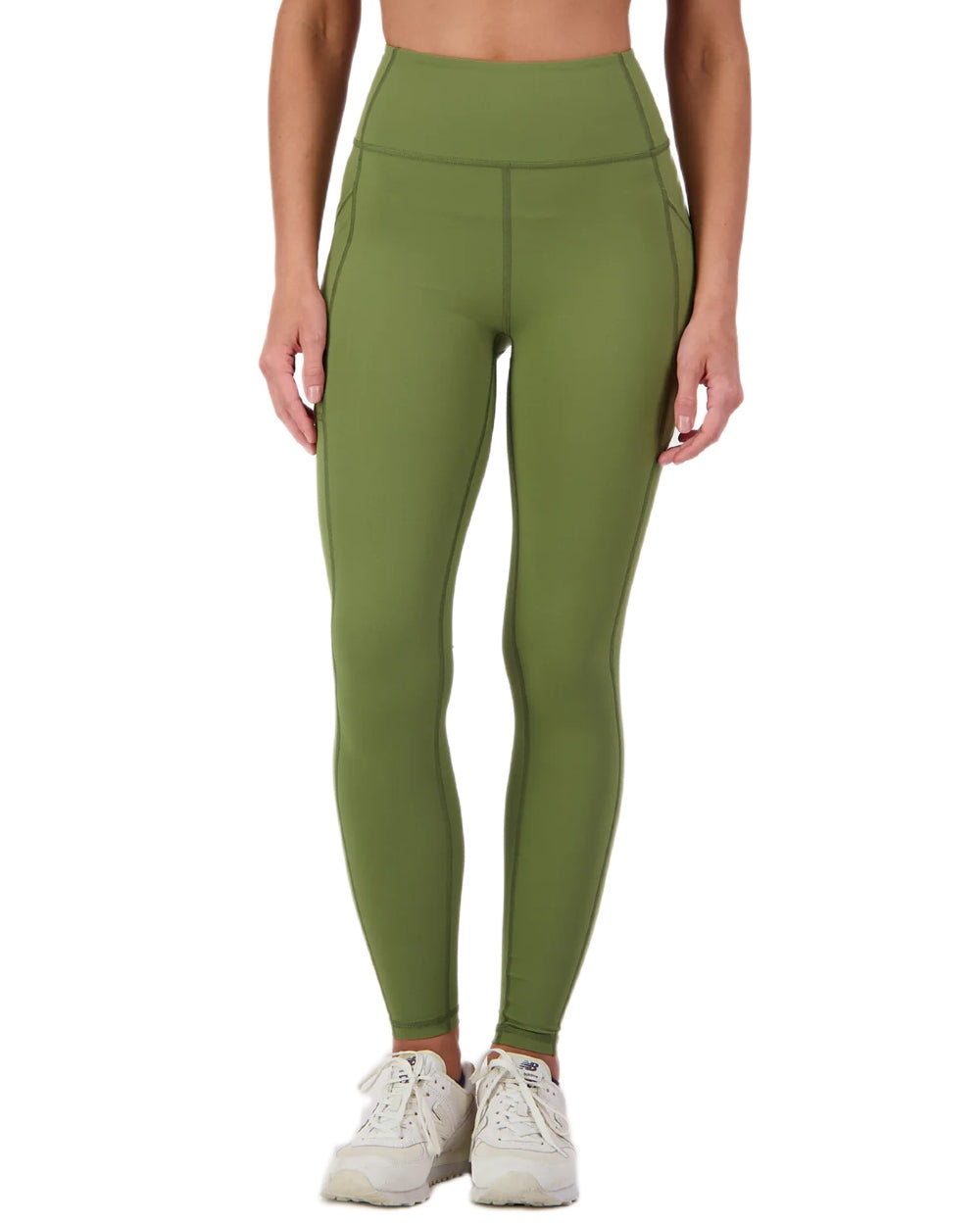 Clover coloured Swanndri Womens High Rock Lite Leggings on white background