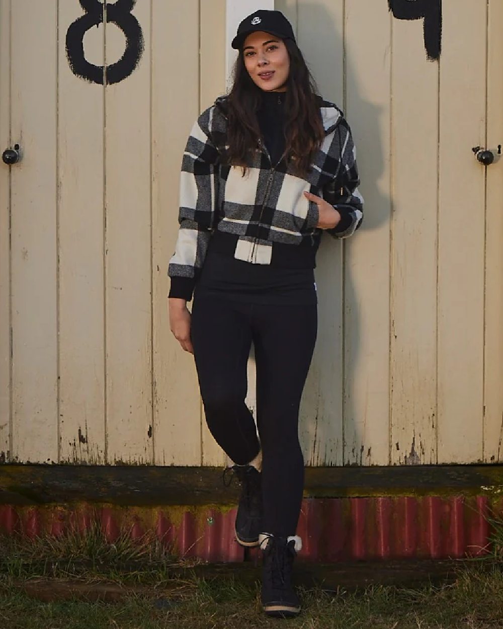 Black Coloured Swanndri Womens Merino Fusion Leggings on outdoor background