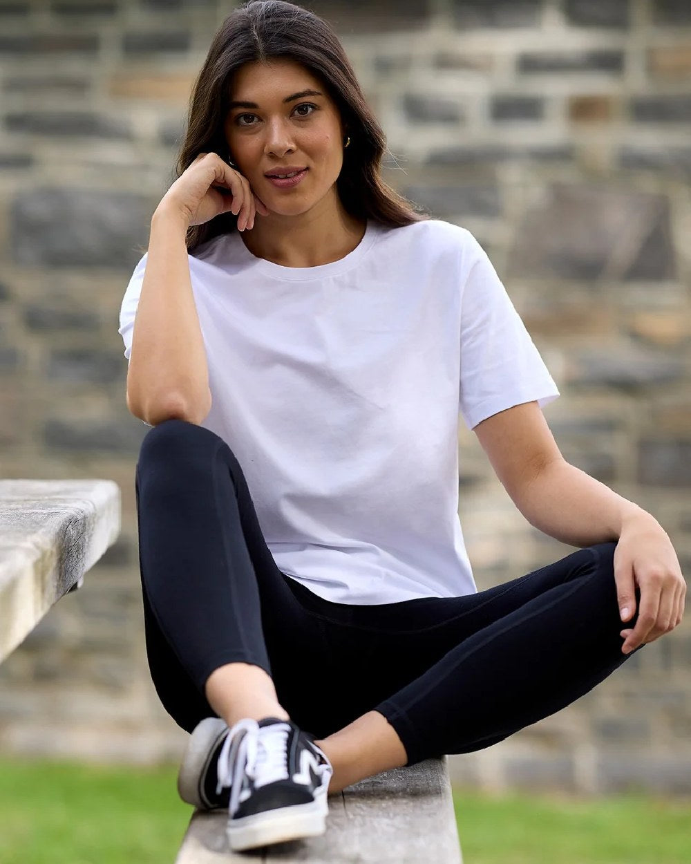 Black Coloured Swanndri Womens Merino Fusion Leggings on outdoor background