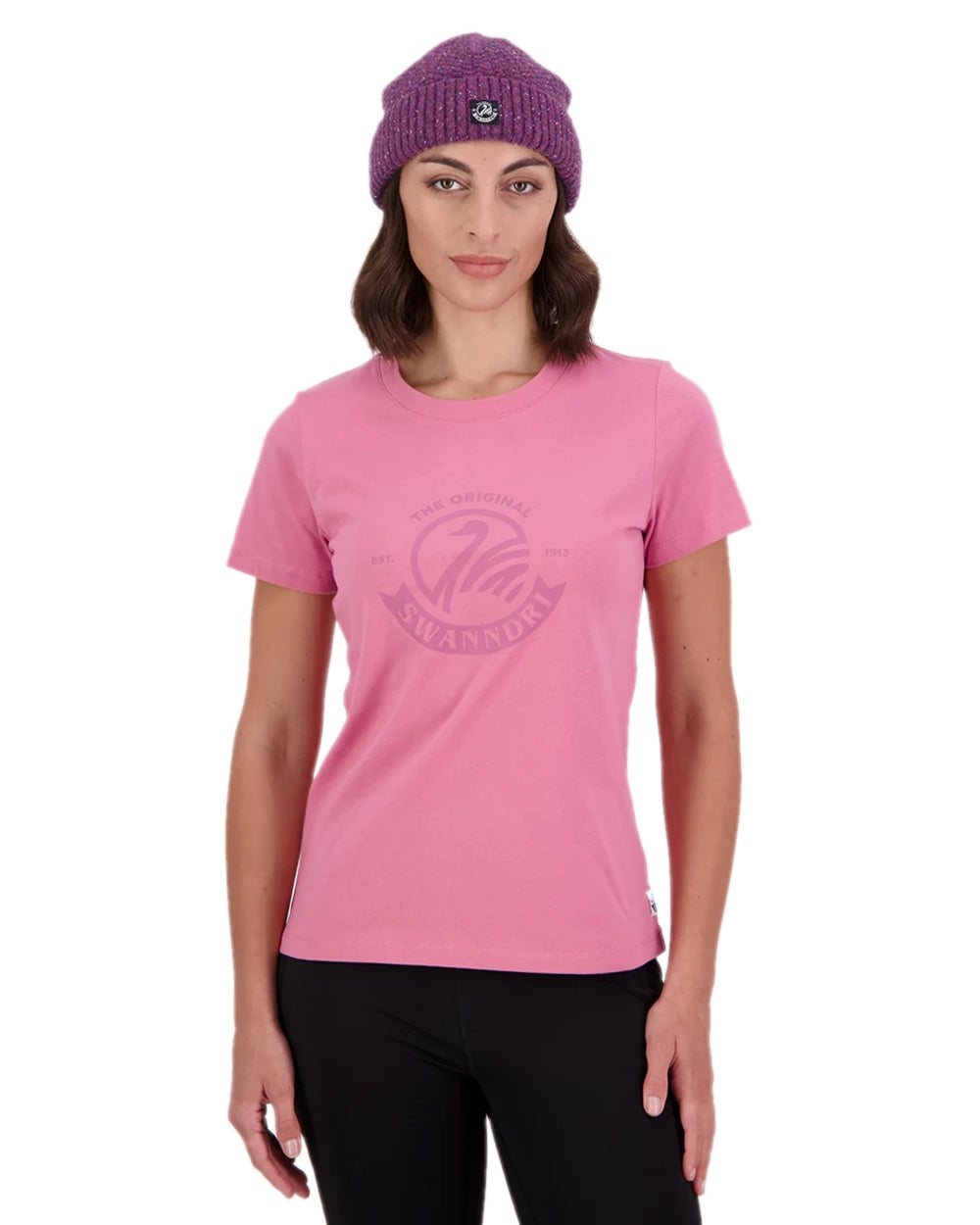 Blossom Coloured Swanndri Womens Original V3 T-Shirt on white background