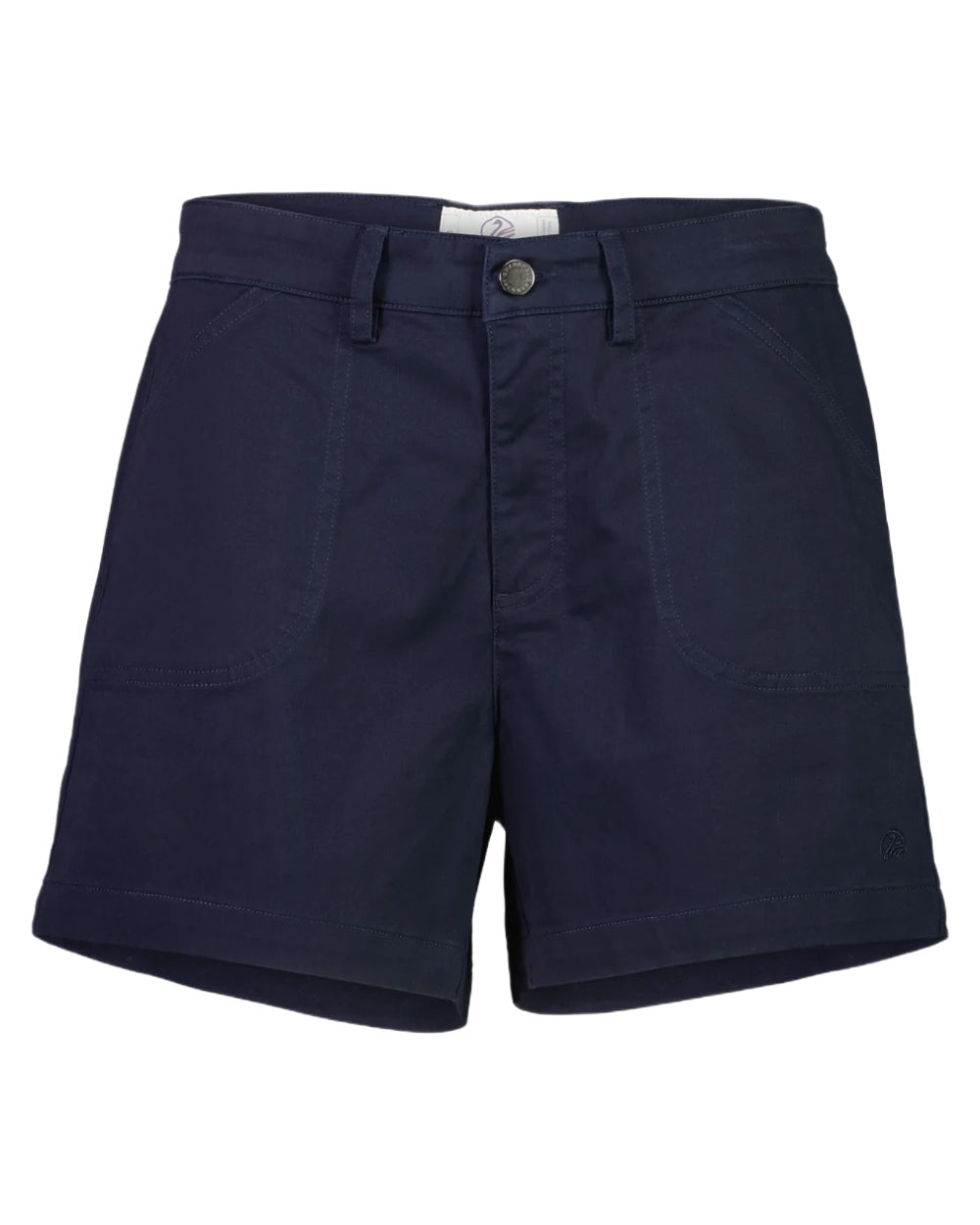 Navy coloured Swanndri Womens Blumont Stretch Canvas Shorts on white background