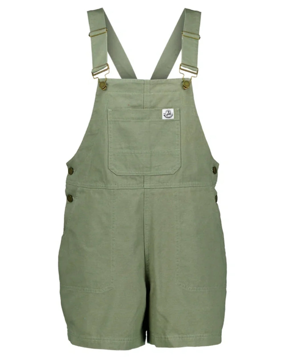 Clover coloured Swanndri Womens Brooklyn V2 Short Dungarees on white background