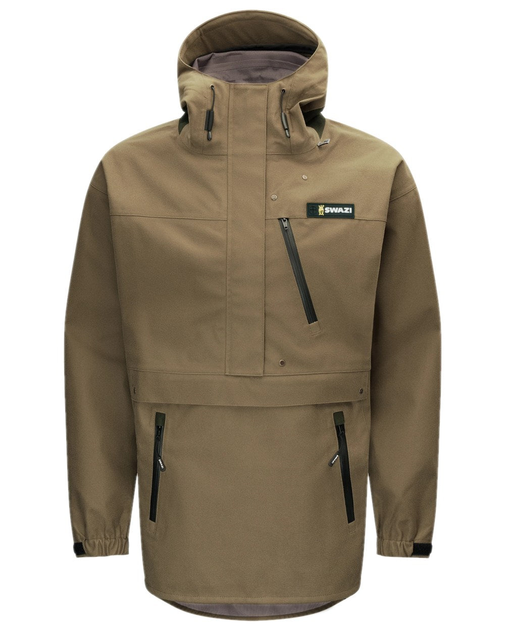 European Olive Coloured Swazi Kagoule Smock on white background