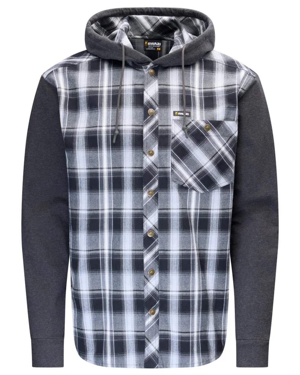 Granite coloured Swazi Mens Apprentice Shirt on white background