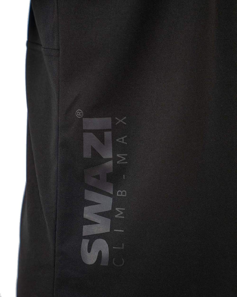 Black coloured Swazi Mens Climb Max Short Sleeve Polo T-Shirt on white background