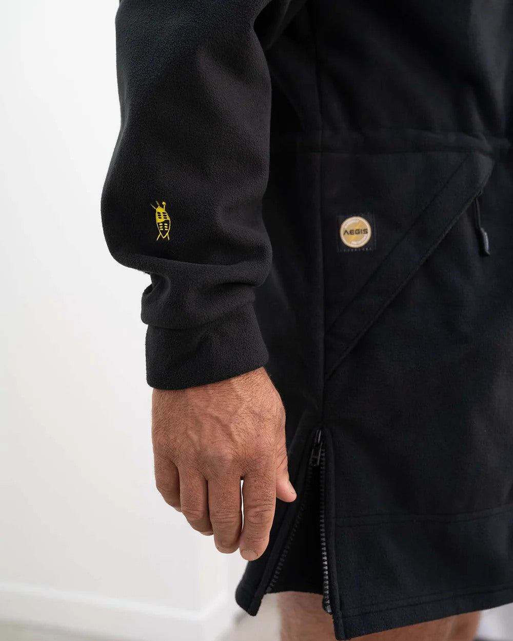 Black coloured Swazi Mens Windriver Jacket on floor background