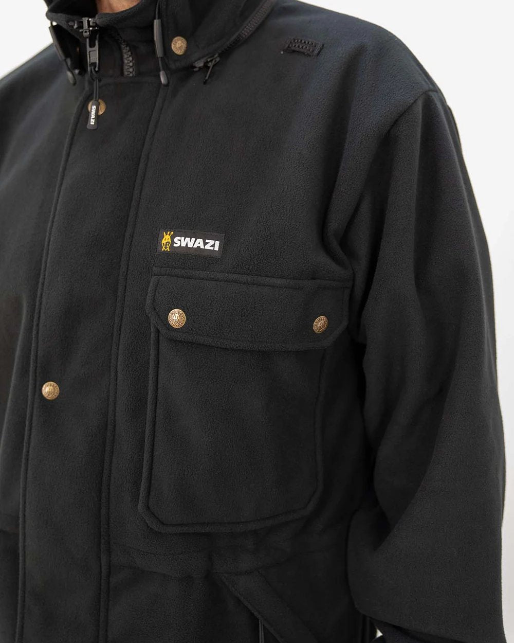 Black coloured Swazi Mens Windriver Jacket on white background