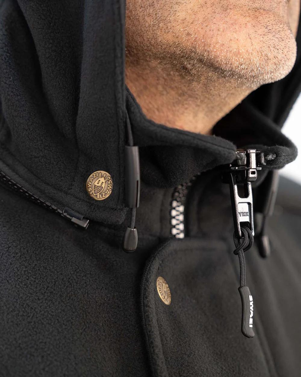 Black coloured Swazi Mens Windriver Jacket on white background