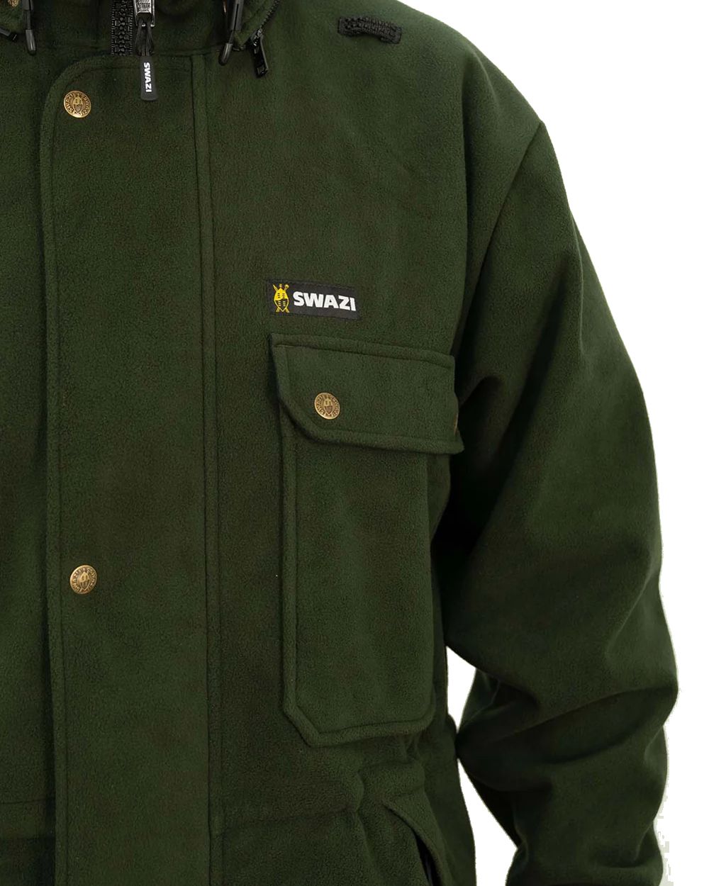 Olive coloured Swazi Mens Windriver Jacket on white background