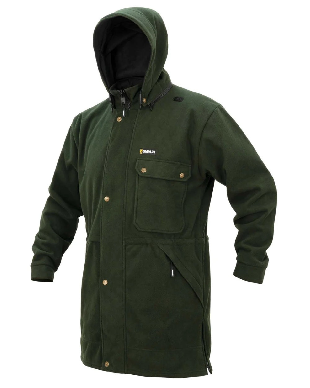 Olive coloured Swazi Mens Windriver Jacket on white background