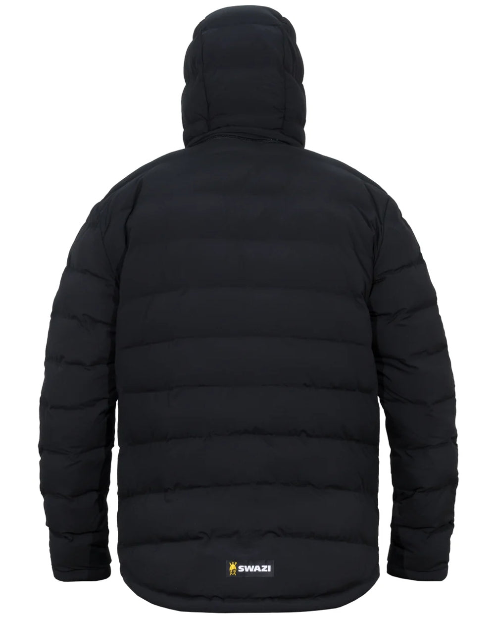 Black coloured Swazi Puffadder Jacket on white background