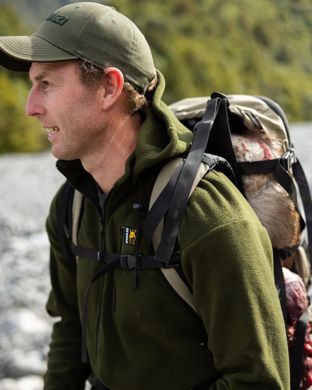 Olive Coloured Swazi The Hood on blurry background