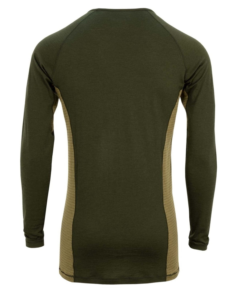 Olive Tussock Coloured Swazi The Hoodoo Long Sleeve T-Shirt On A White Background