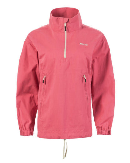 Sweet Raspberry Coloured Musto Womens Falmouth Anorak Jacket On A White Background 