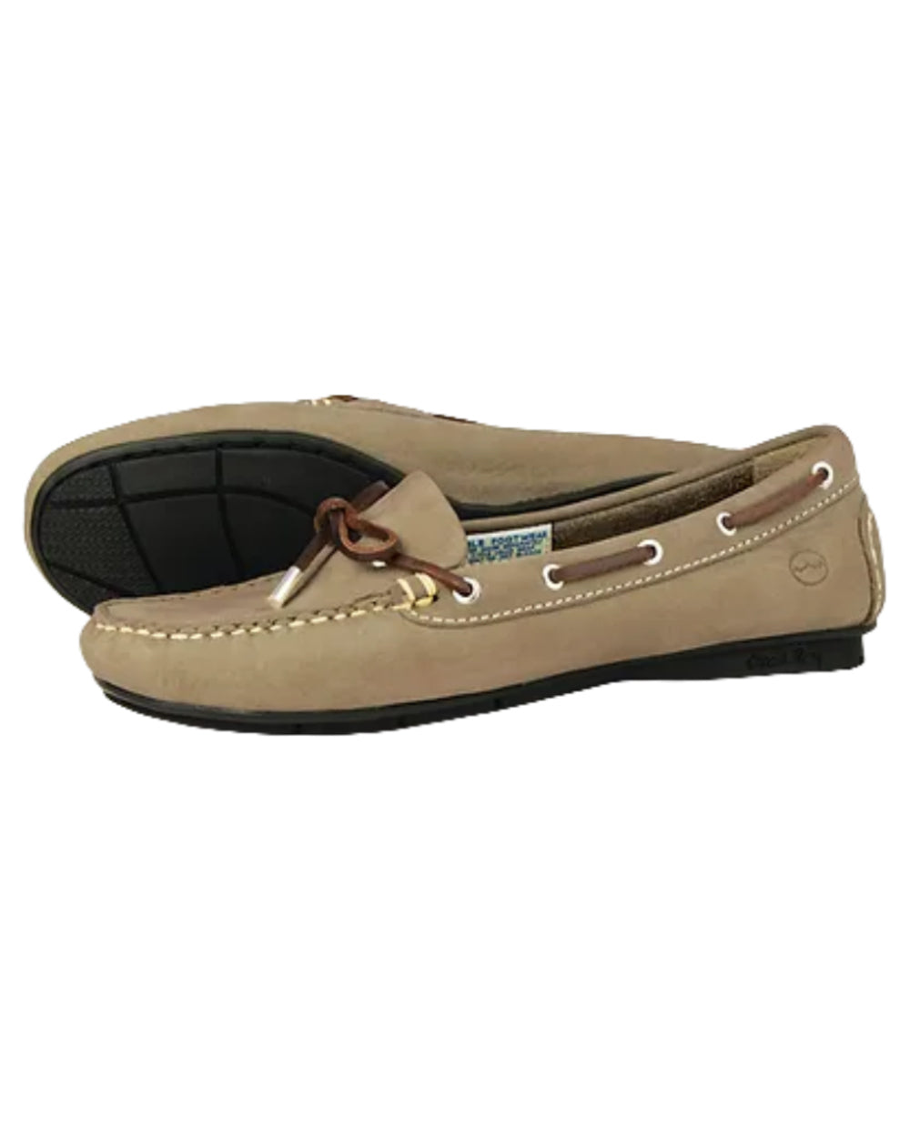 Taupe Coloured Orca Bay Ballena Womens Loafers On A White Background 