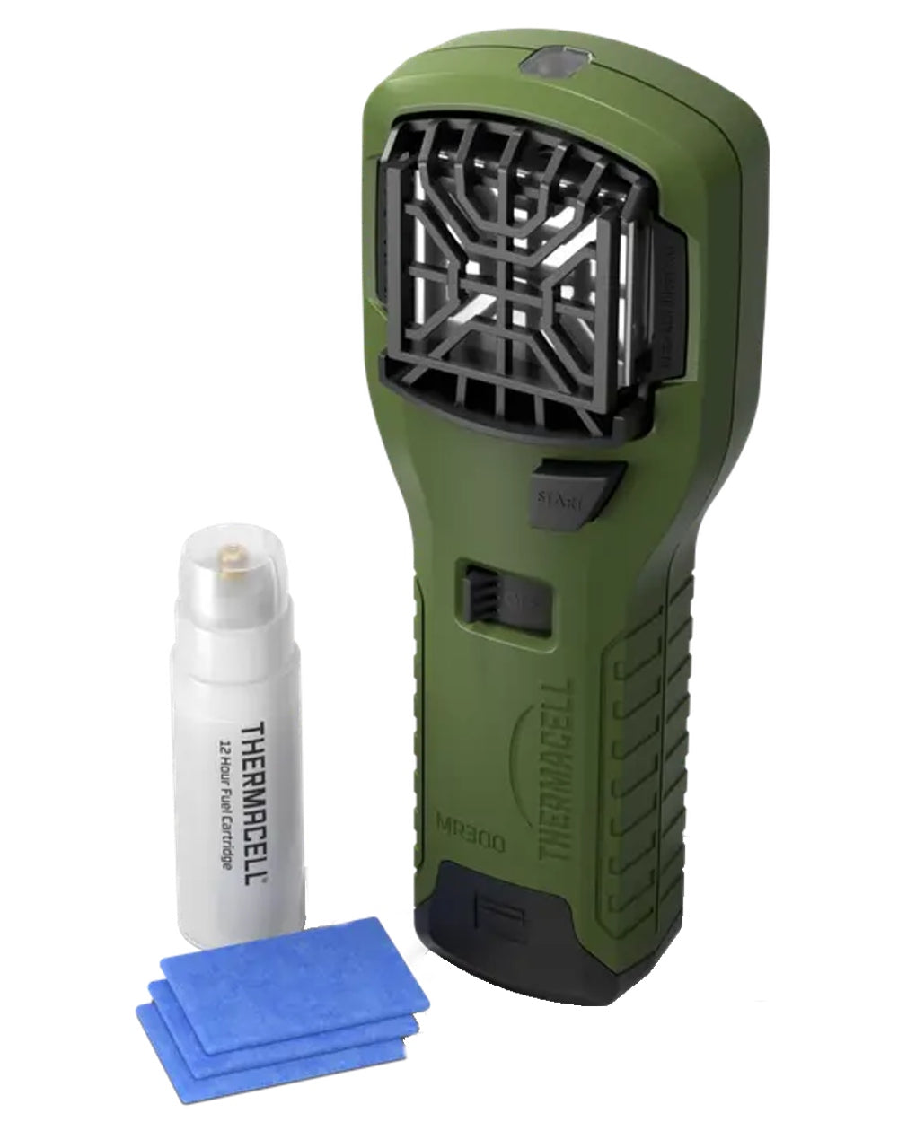 Olive coloured Thermacell MR300 Protector on white background