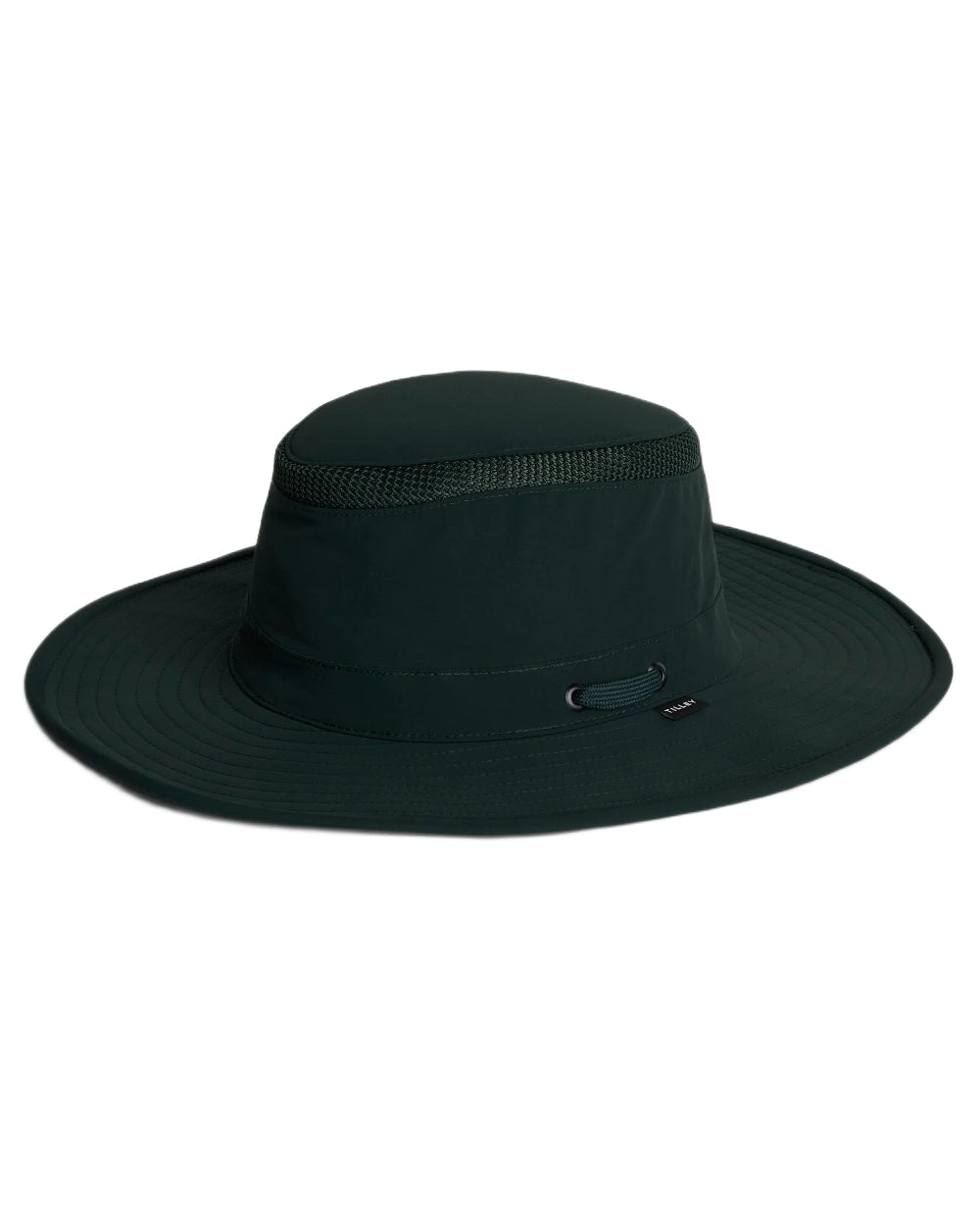 Evergreen Coloured Tilley Airflo Broad Brim Sun Hat on white background