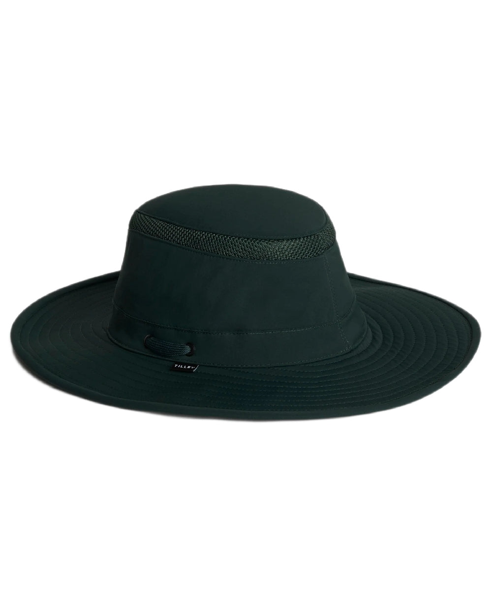 Evergreen Coloured Tilley Airflo Broad Brim Sun Hat on white background