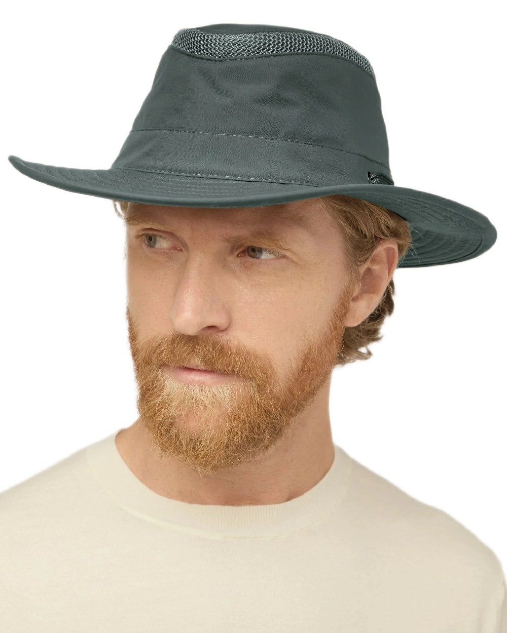 Forest Night Coloured Tilley Airflo Broad Brim Sun Hat on white background