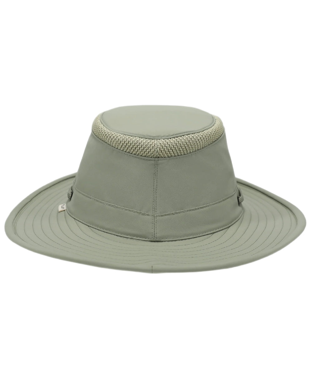 Light Sage Coloured Tilley Airflo Broad Brim Sun Hat on white background