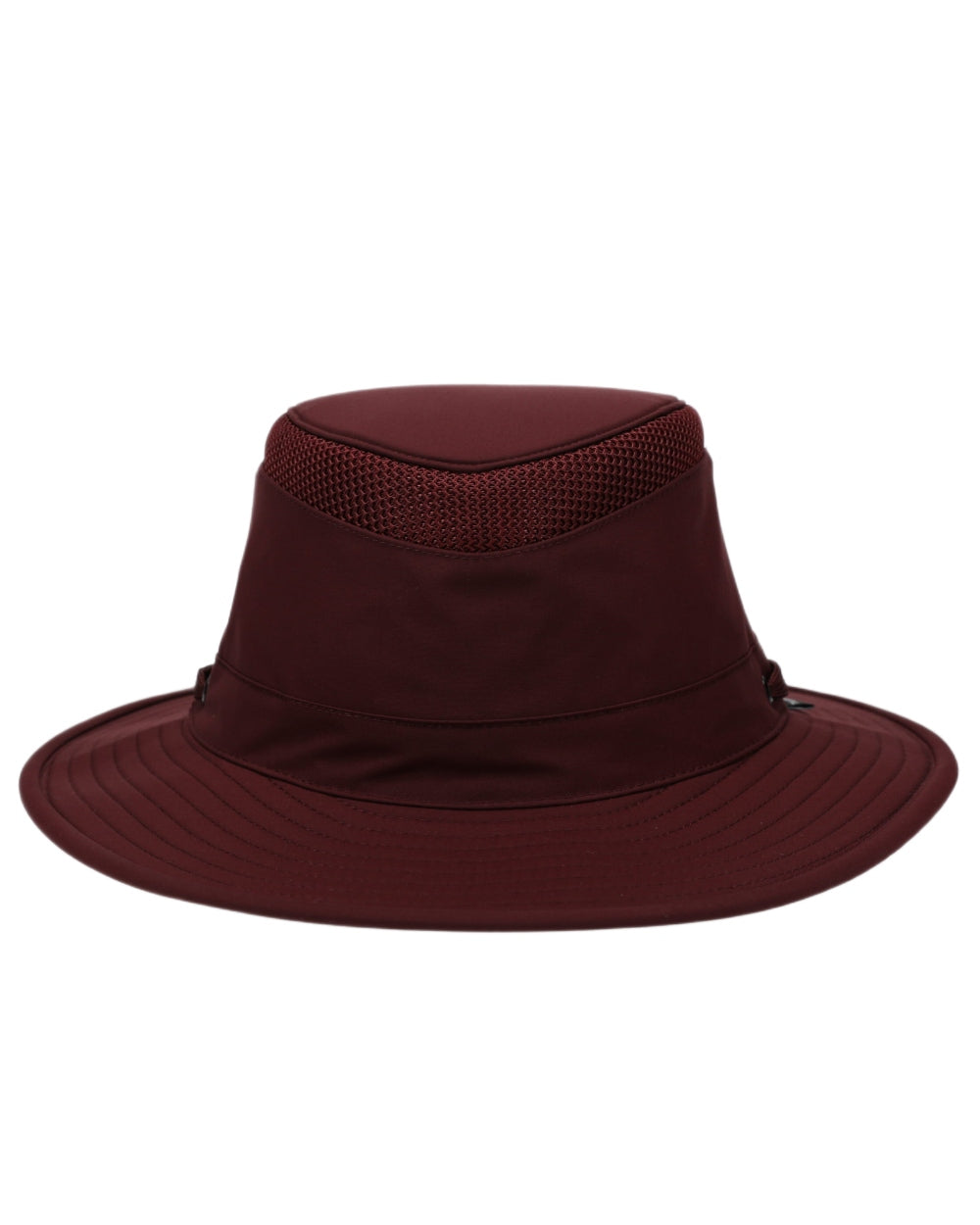 Mulberry coloured Tilley Airflo Broad Brim Sun Hat on white background