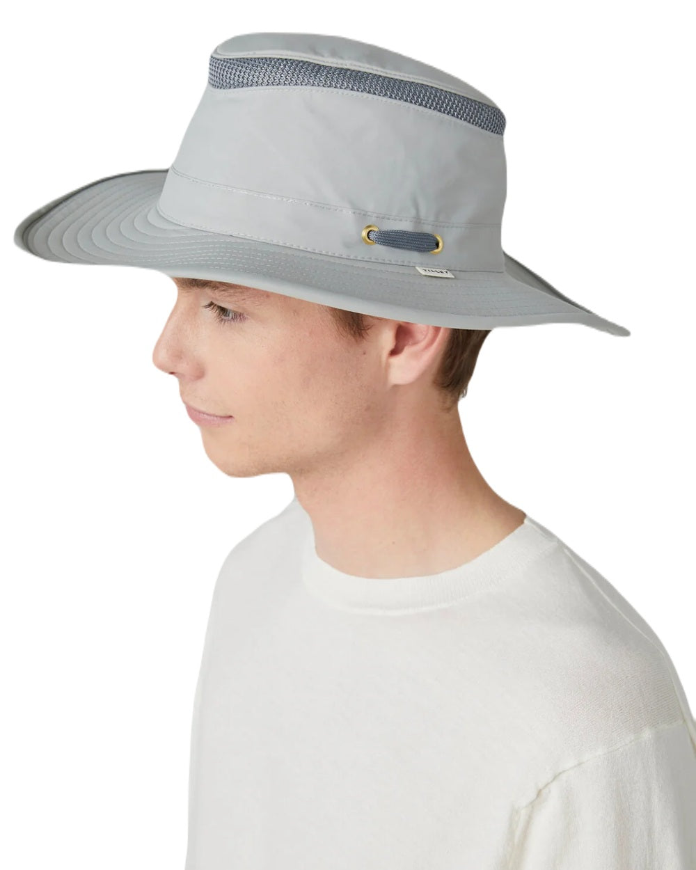 Rock Face coloured Tilley Hats Airflo Broad Brim Sun Hat on white background