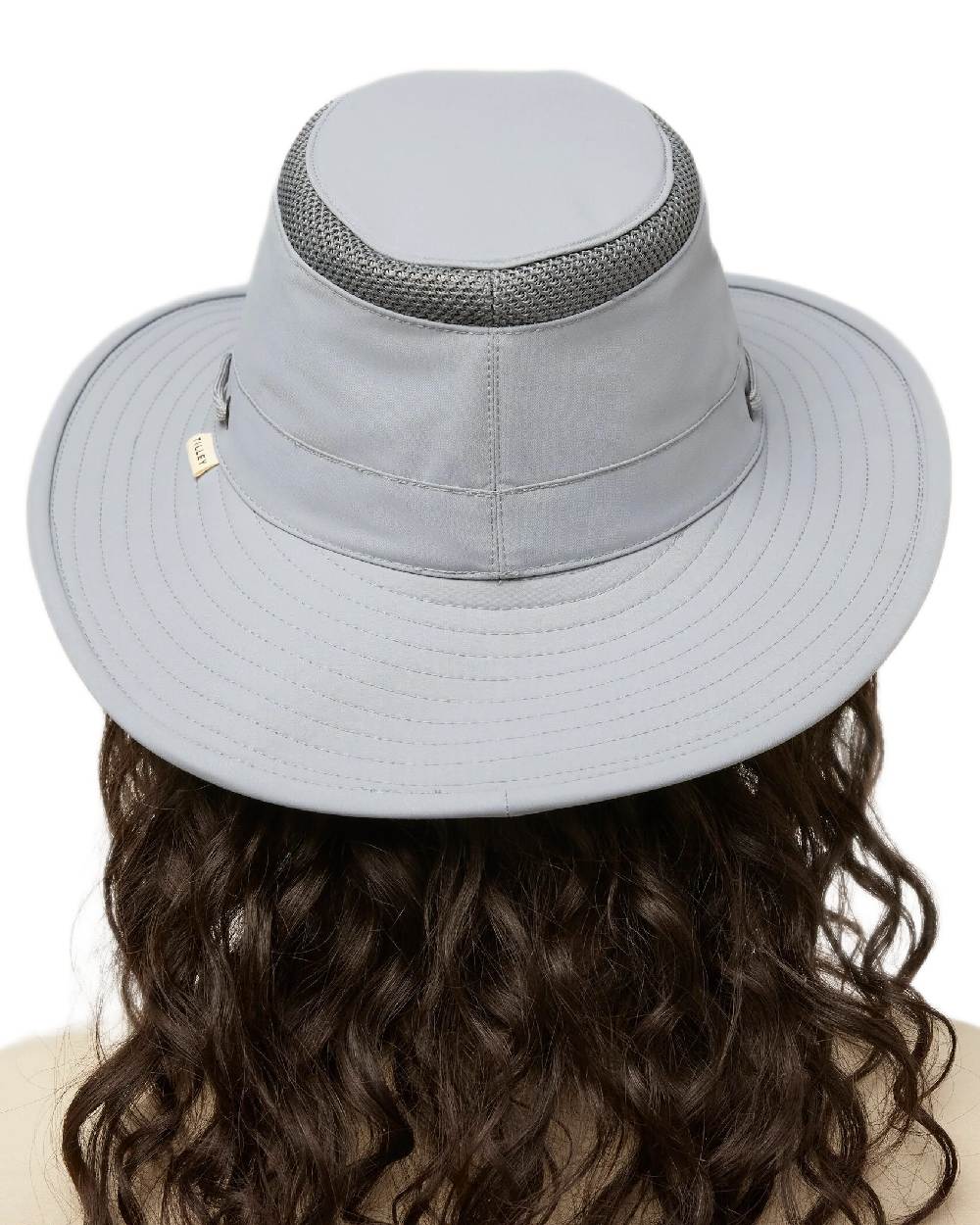 Soft Blue Coloured Tilley Airflo Broad Brim Sun Hat on white background