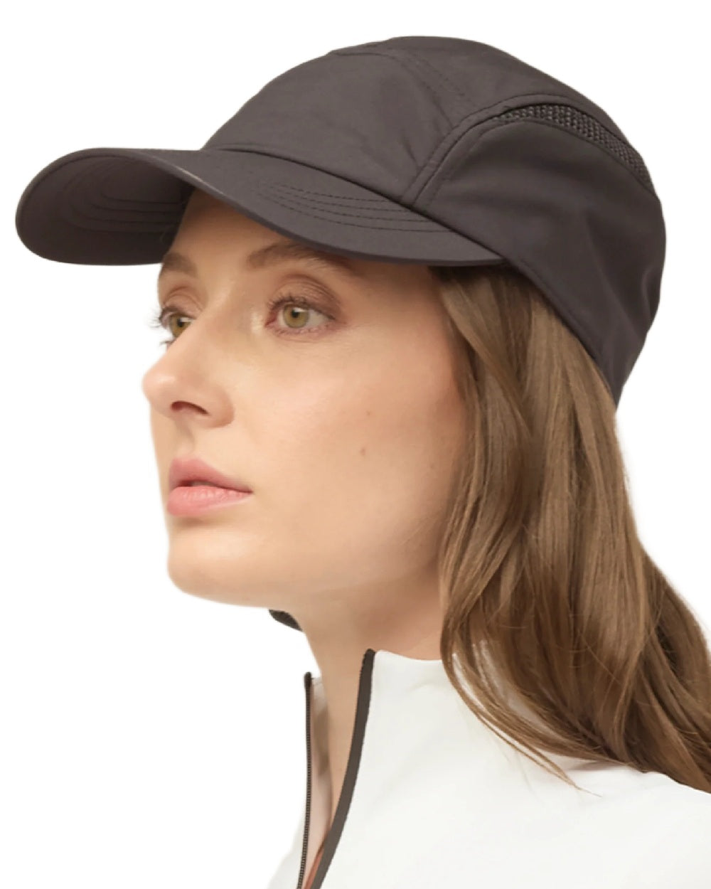 Black Coloured Tilley Airflo Cap on white background