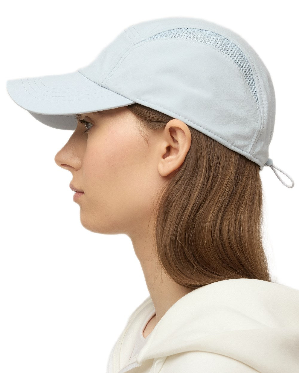 Ice Blue Coloured Tilley Airflo Cap on white background