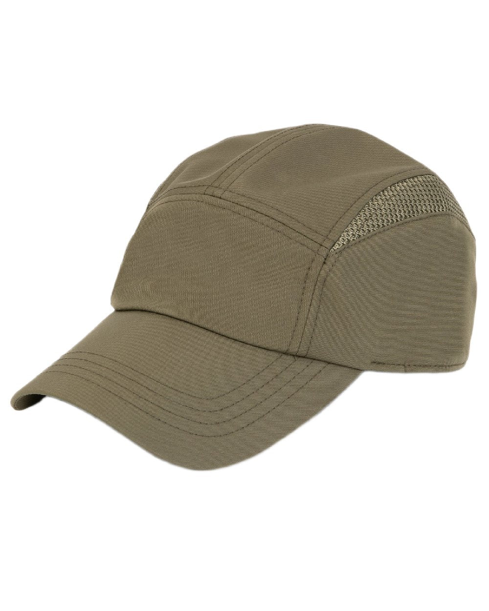 Olive Coloured Tilley Airflo Cap on white background