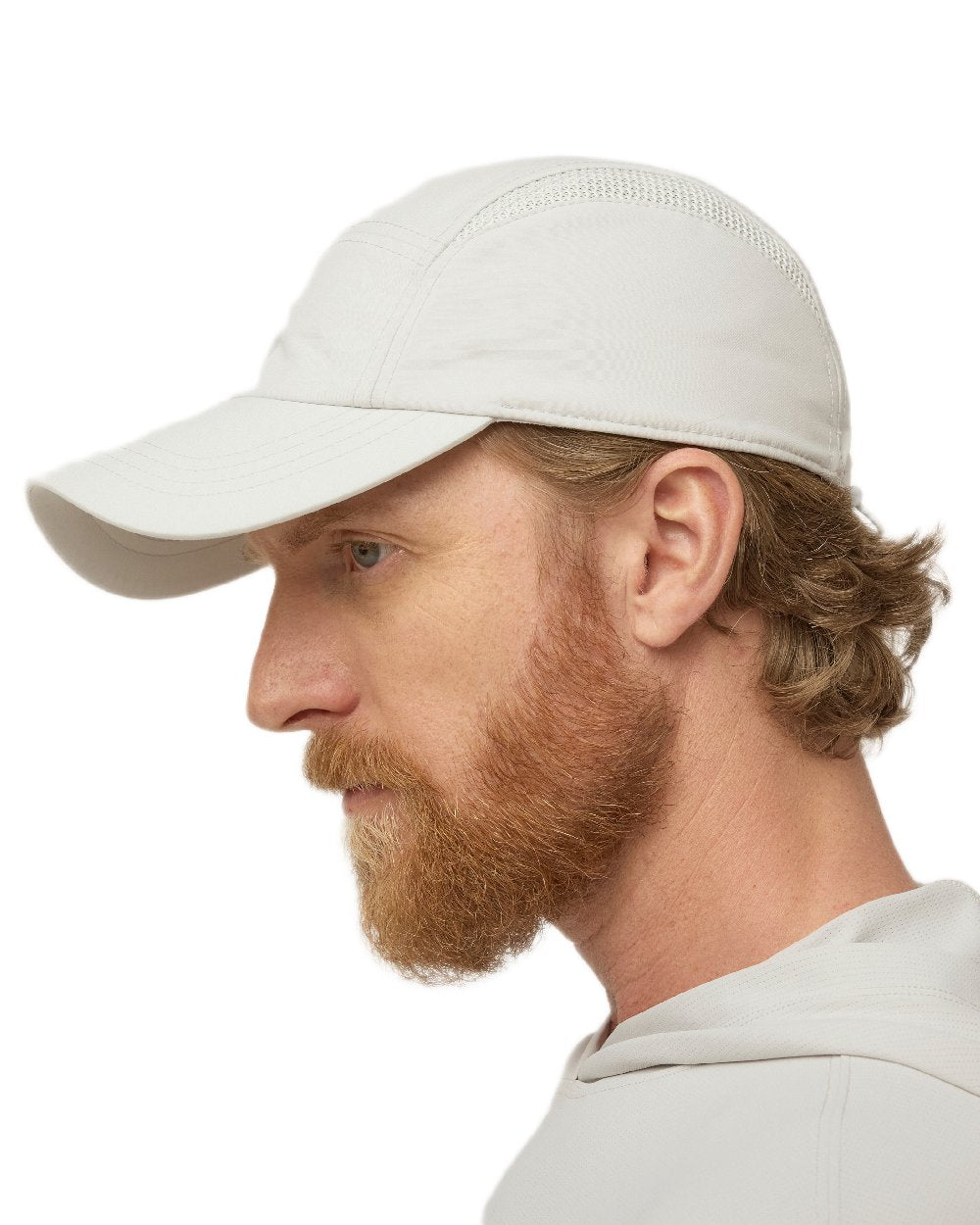 Silver Grey Coloured Tilley Airflo Cap on white background