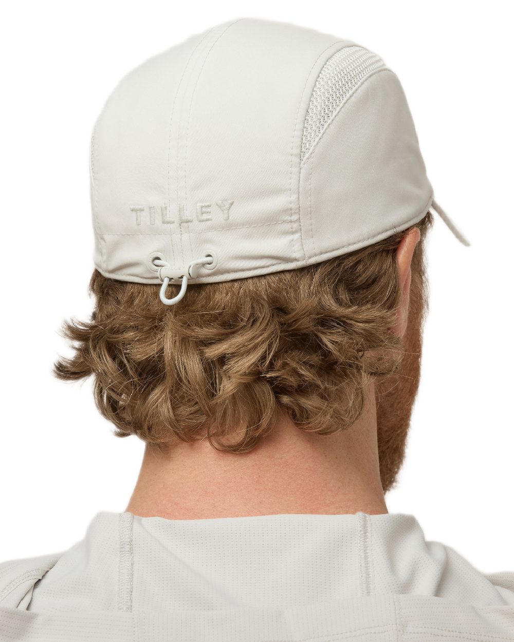 Silver Grey Coloured Tilley Airflo Cap on white background