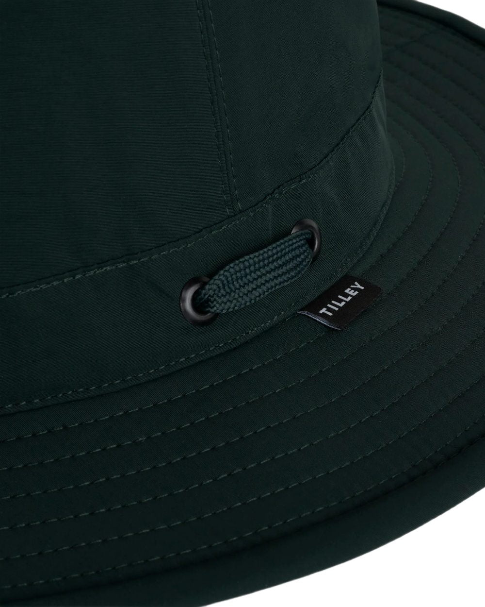 Evergreen Coloured Tilley Airflo Medium Brim Recycled Hat on white background