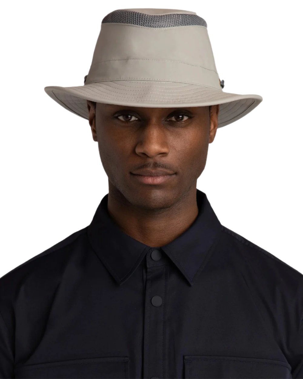 Rock Face coloured Tilley Airflo Medium Brim Recycled Hat on white background