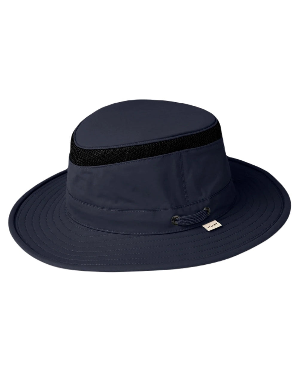 Midnight Navy coloured Tilley Airflo Medium Brim Recycled Hat on white background