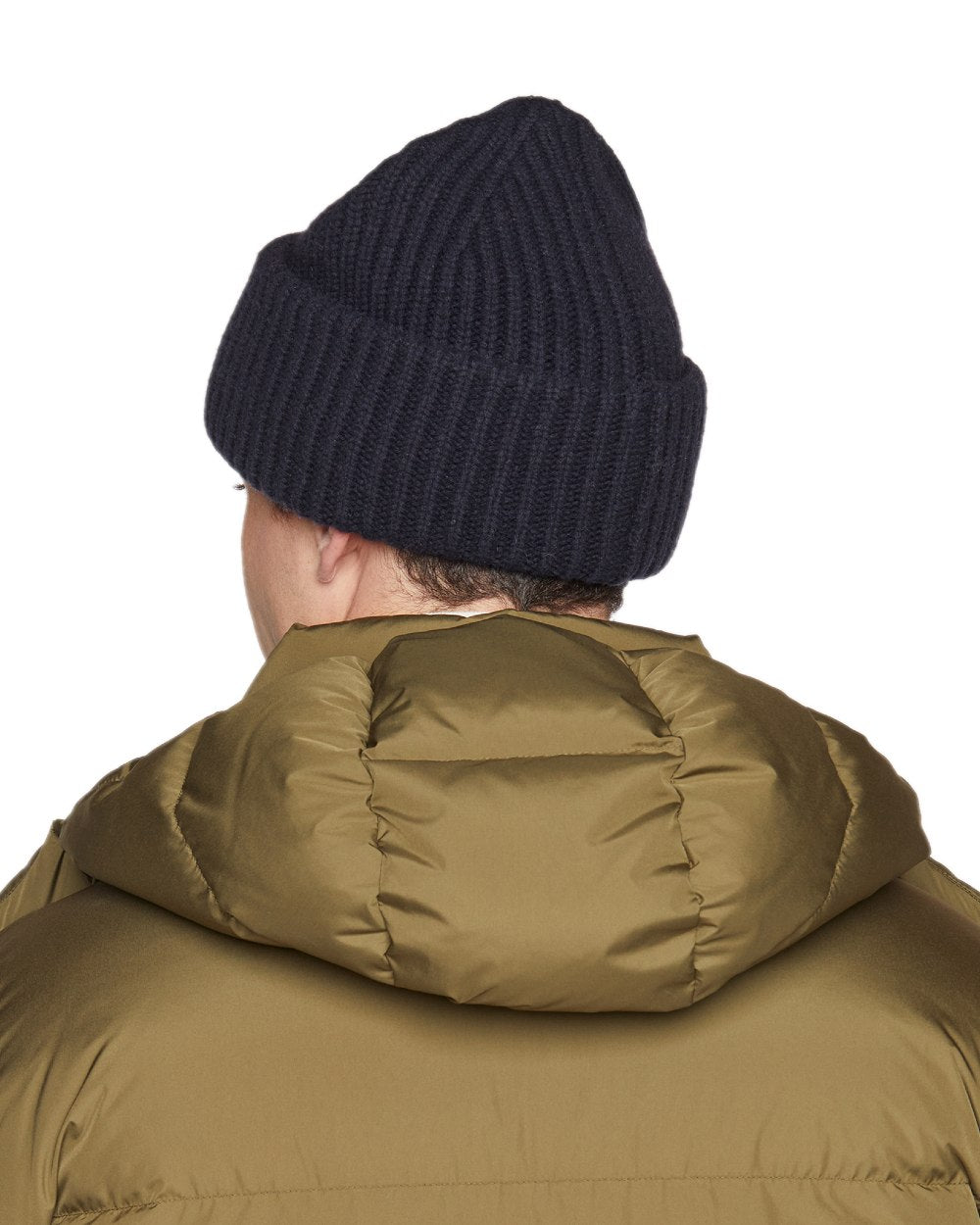 Navy Coloured Tilley Alpine Beanie on white background