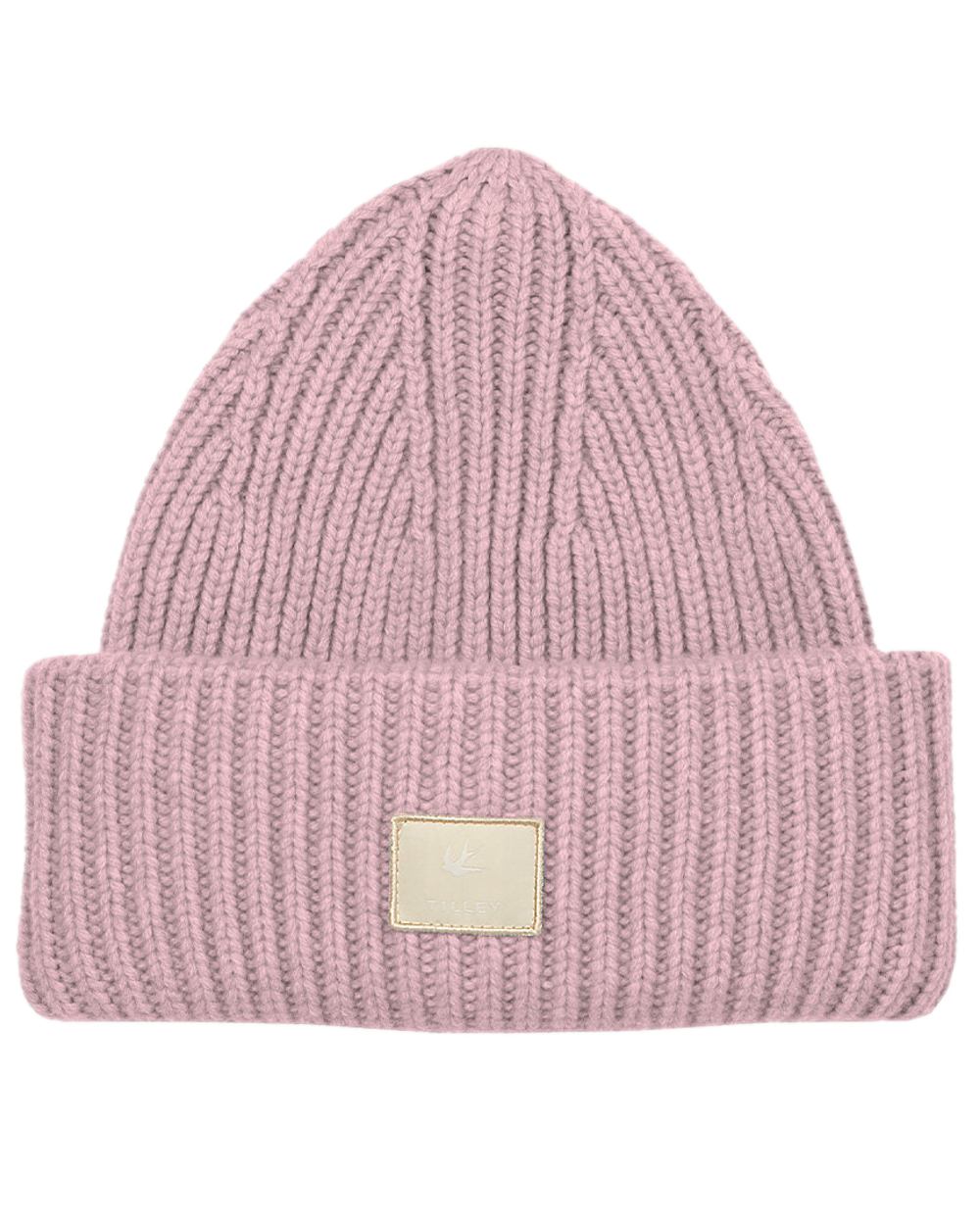 Pink Coloured Tilley Alpine Beanie on white background