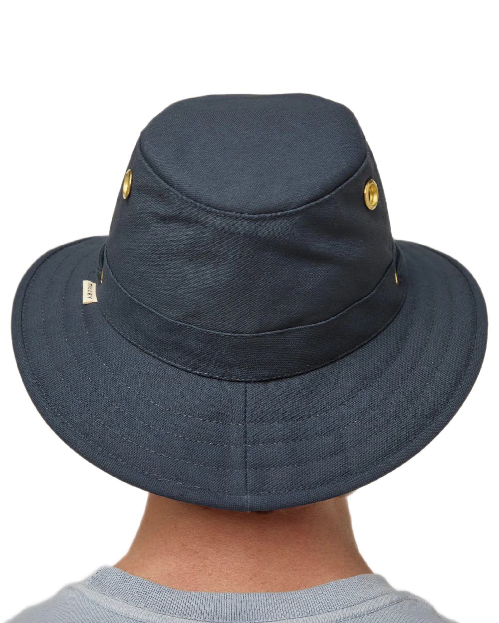Dark Navy Coloured Tilley Authentic T5 Hat on white background