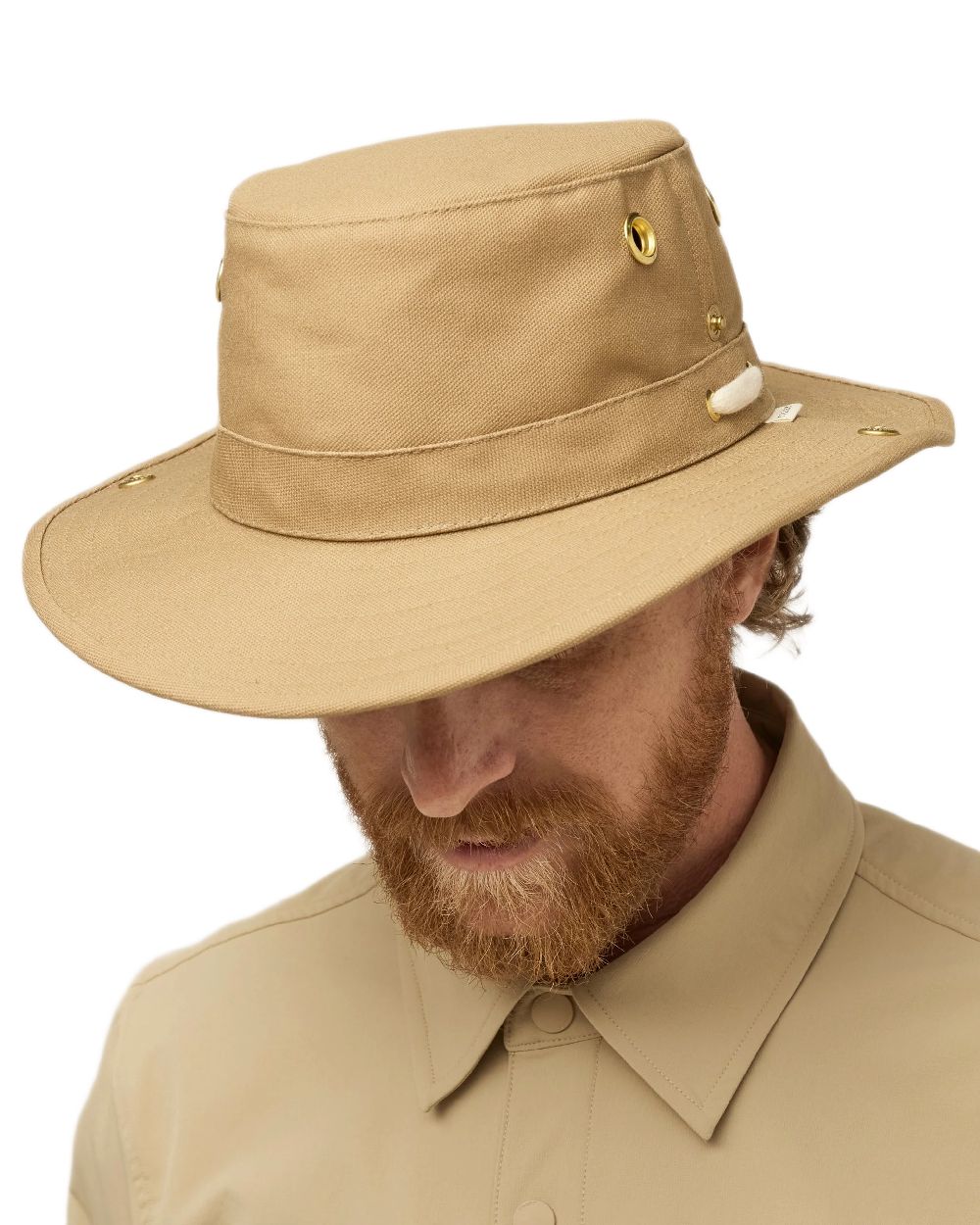 Dark Khaki Coloured Tilley Classic T3 Cotton Hat on white background