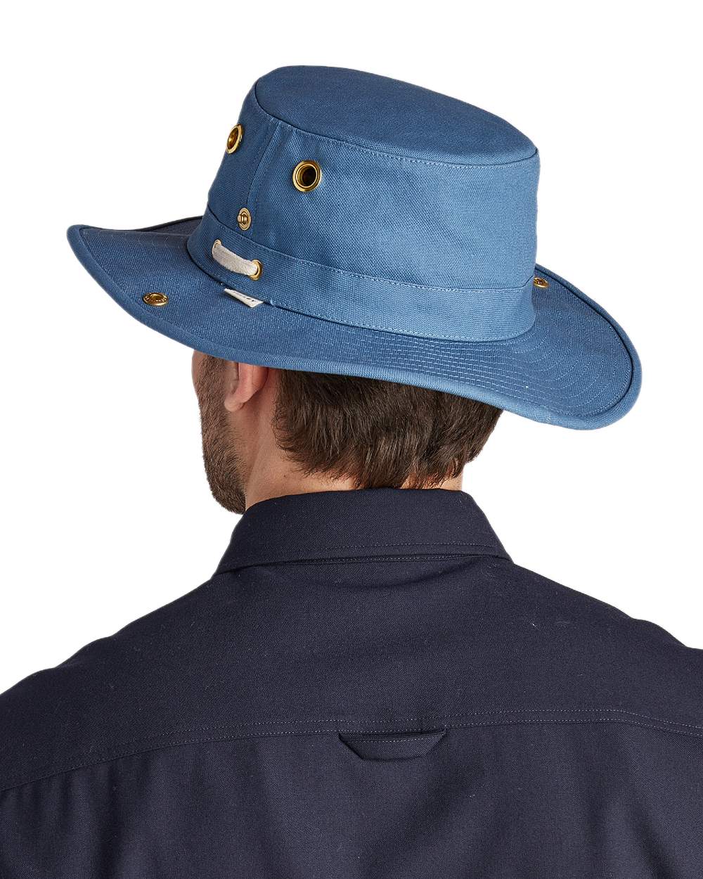 Denim Blue coloured Tilley Classic T3 Cotton Hat on White background