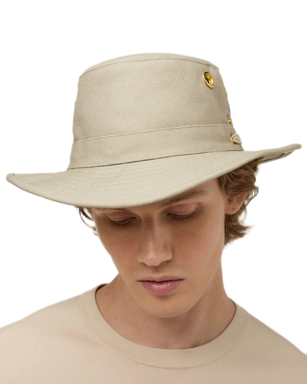 Khaki Coloured Tilley Classic T3 Cotton Hat on white background