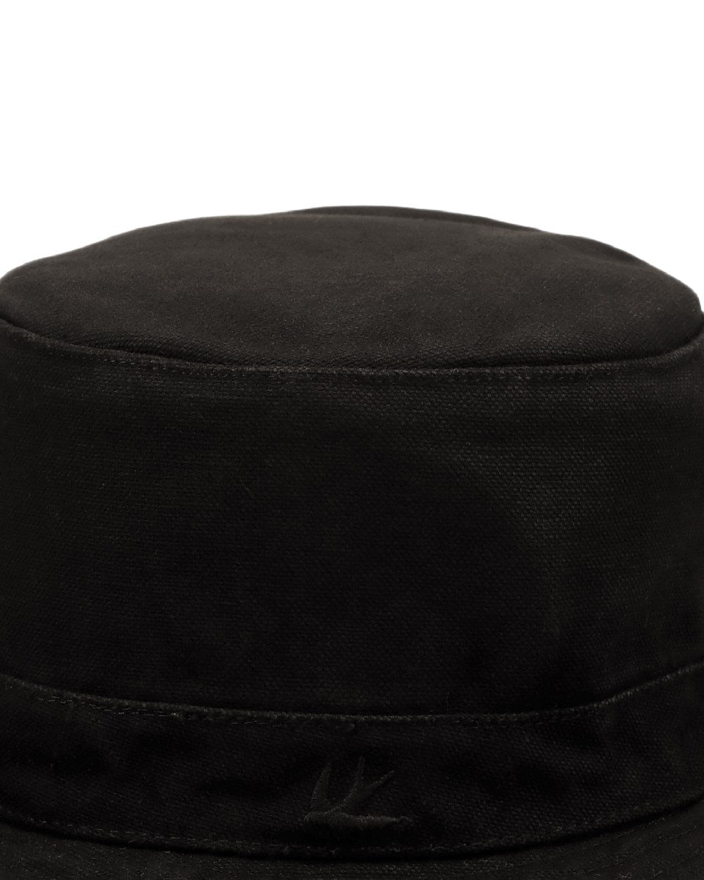 Black Coloured Tilley Fringe Wanderer Hat on white background