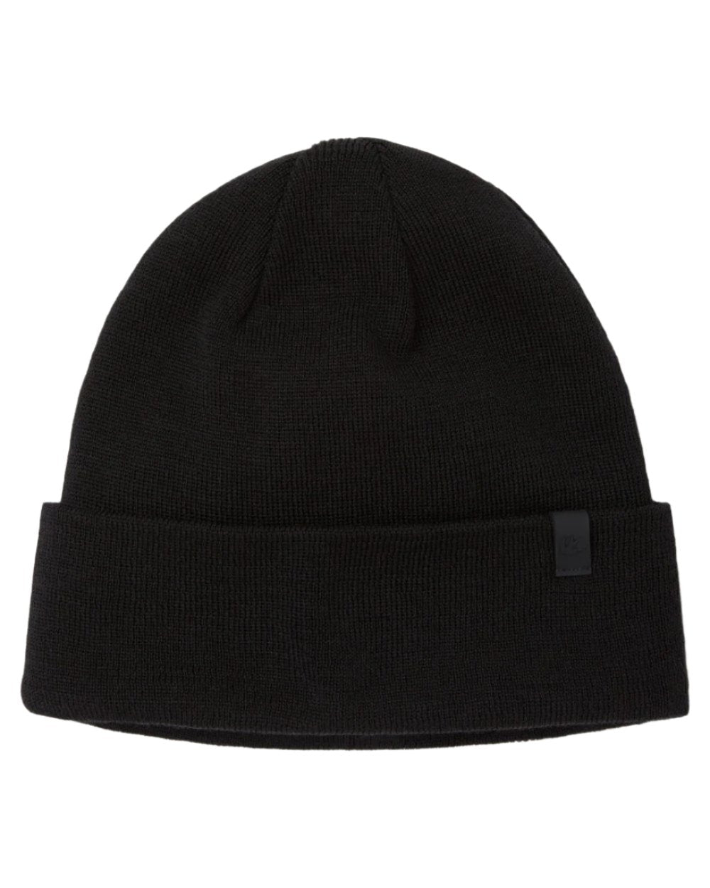 Black Coloured Tilley Hydrowool Beanie on white background