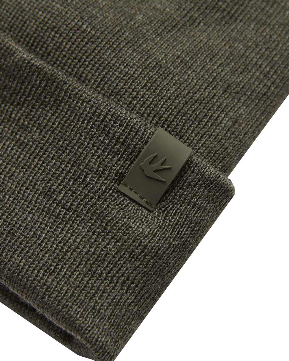 Olive Coloured Tilley Hydrowool Beanie on white background