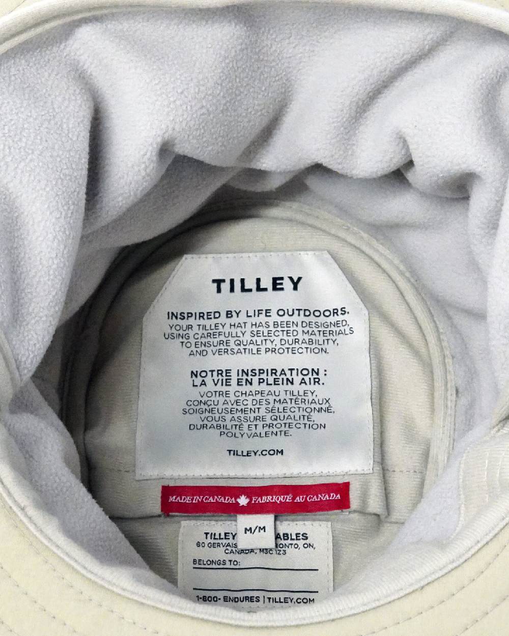 Khaki Coloured Tilley LTM5 Winterised Airflo Slim Sun Hat on white background