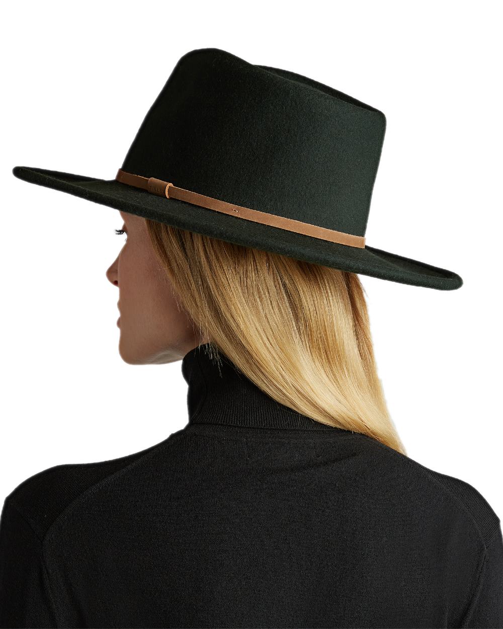 Dark Green Coloured Tilley New Jasper Hat on white background